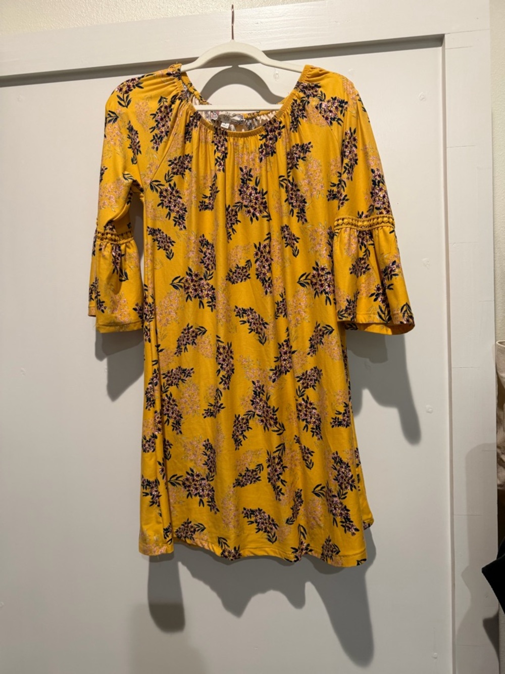 Pink Rose Mustard Yellow Floral Tunic